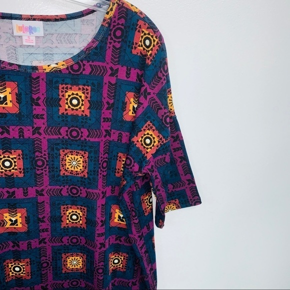 LuLaRoe Purple Geometric Print Tunic Top Small - Picture 3 of 9